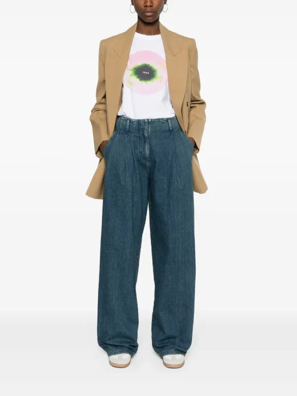 パンツ GOLDEN GOOSE Women Straight Pants GWP02133P00185150100 BLUE Women's blue cotton pleated pants