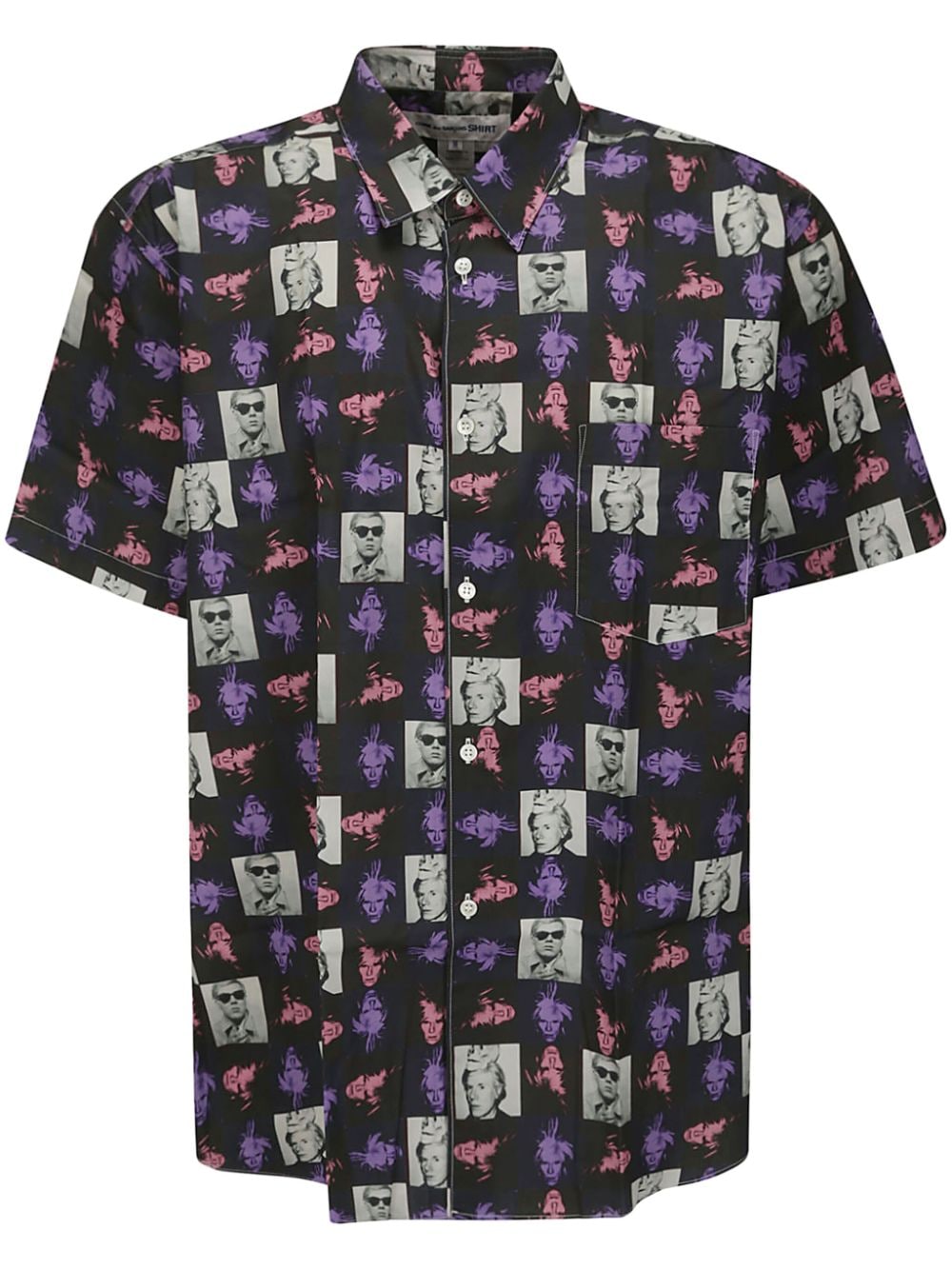 Comme Des Garçons Shirt All-over Print Cotton Shirt In Purple