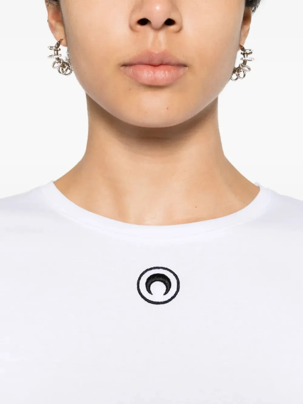 Marine Serre playera con bordado Crescent Moon | blanco | Image 1