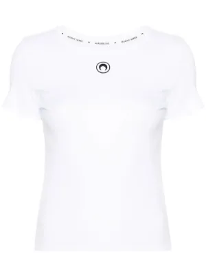 Marine Serre logo-print organic-cotton Bodysuit | White | FARFETCH CA