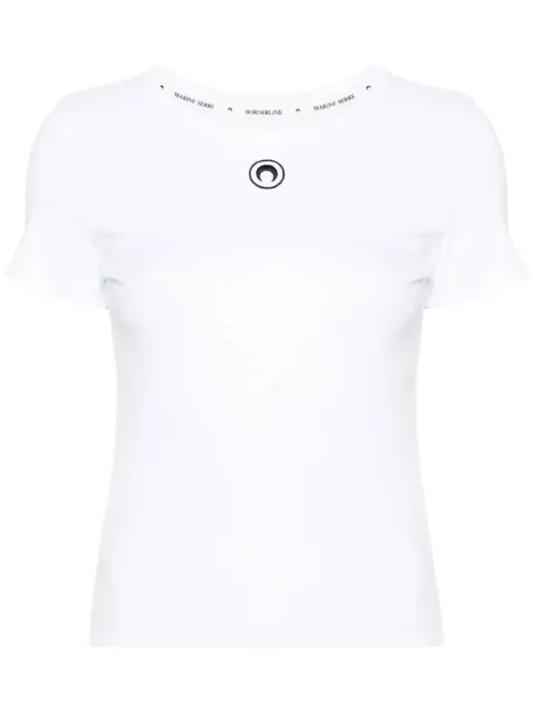 Marine Serre Crescent Moon-embroidery T-shirt