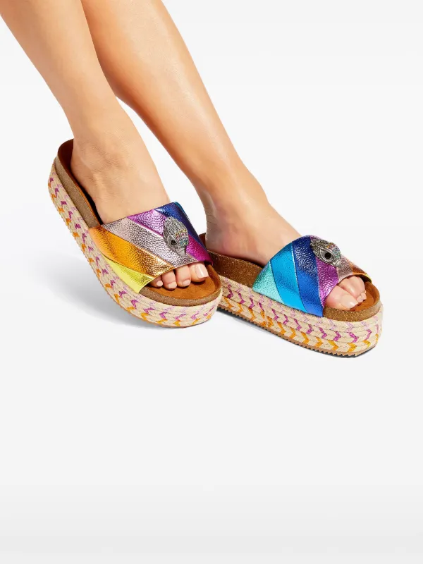 Kurt Geiger London Kensington Flatform Leather Sandals Pink FARFETCH GR