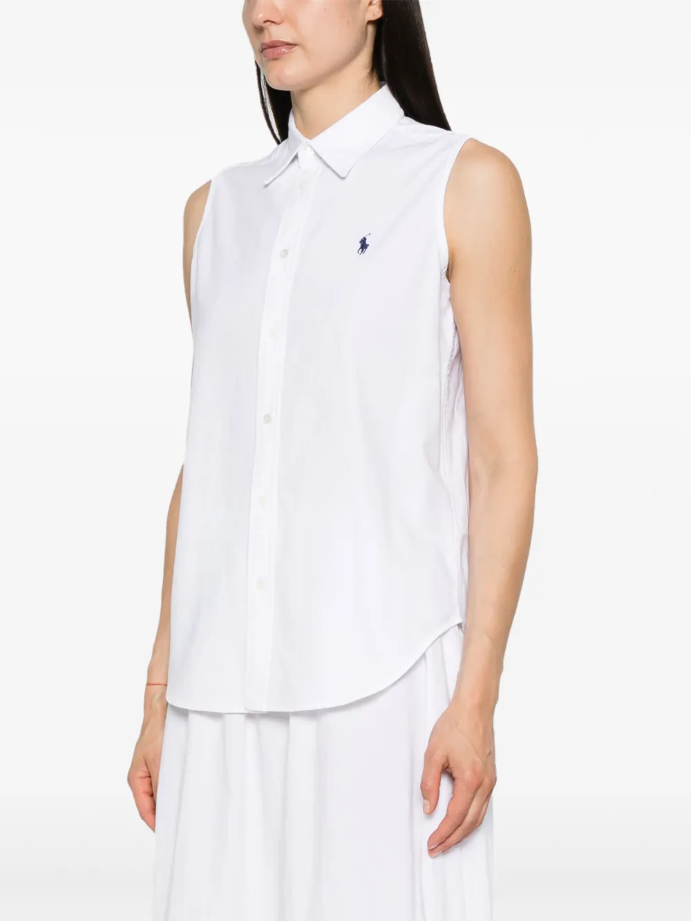 Shop Polo Ralph Lauren Polo-pony Sleeveless Shirt In Weiss