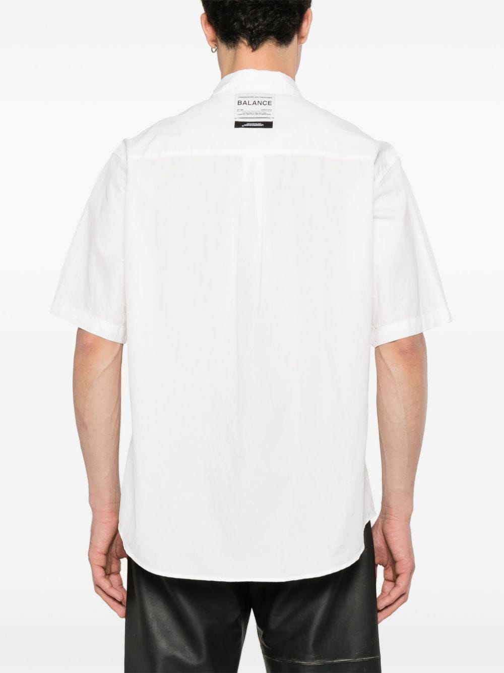 Shop Undercover Logo-patch Cotton Shirt In White