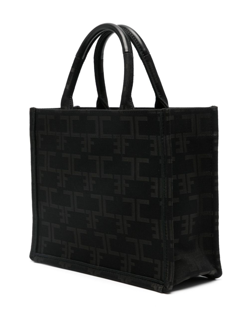 ELISABETTA FRANCHI LOGO-JACQUARD TOTE BAG 