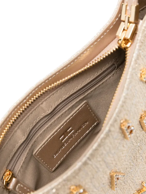 Elisabetta Franchi PA07651E2110 関税送料込 Elisabetta Franchi Lurex Tweed Shoulder Bag | Gold | FARFETCH
