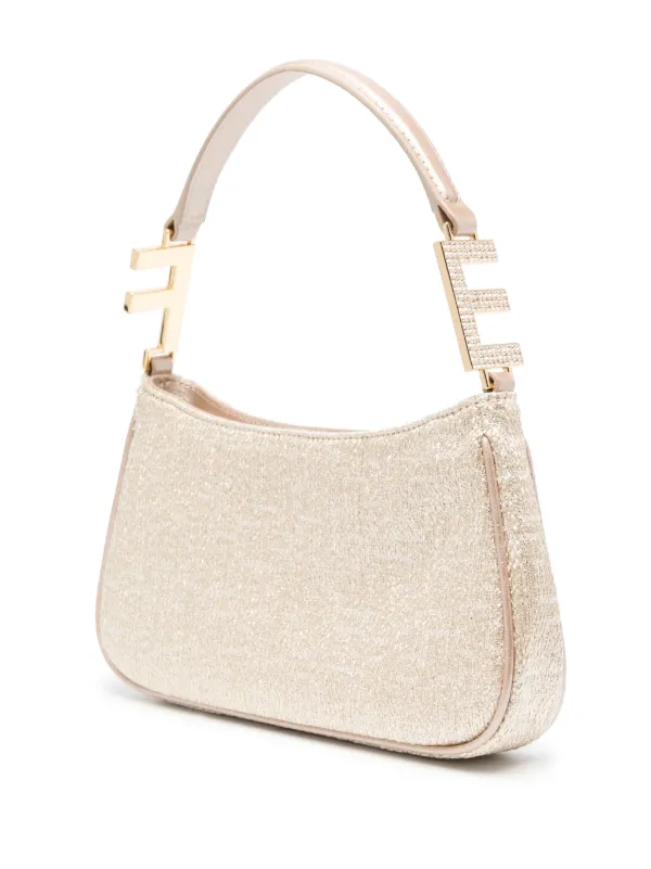 Elisabetta Franchi PA07651E2110 関税送料込 Elisabetta Franchi Lurex Tweed Shoulder Bag | Gold | FARFETCH