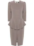 STYLAND peplum-waist midi dress - Grey