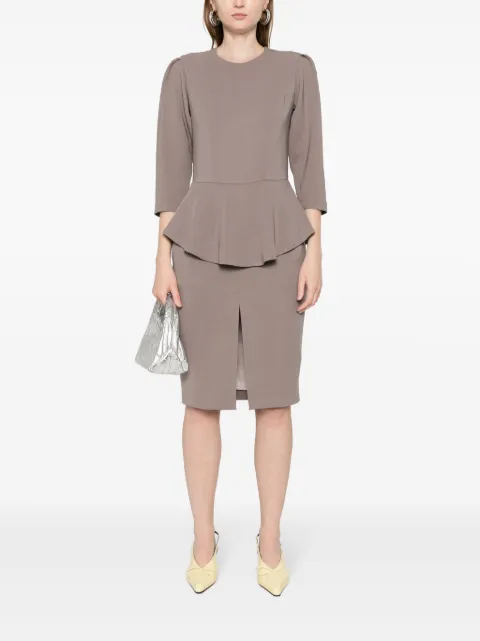 STYLAND peplum-waist midi dress T131300288 - 1