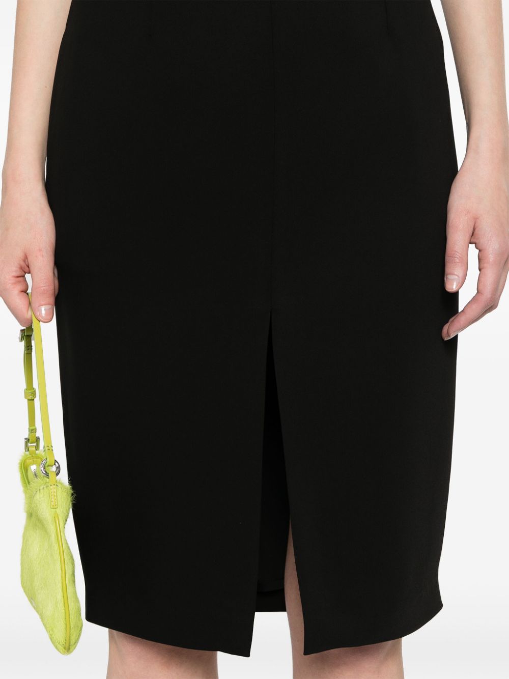 Shop Styland Front-slit Pencil Skirt In Black