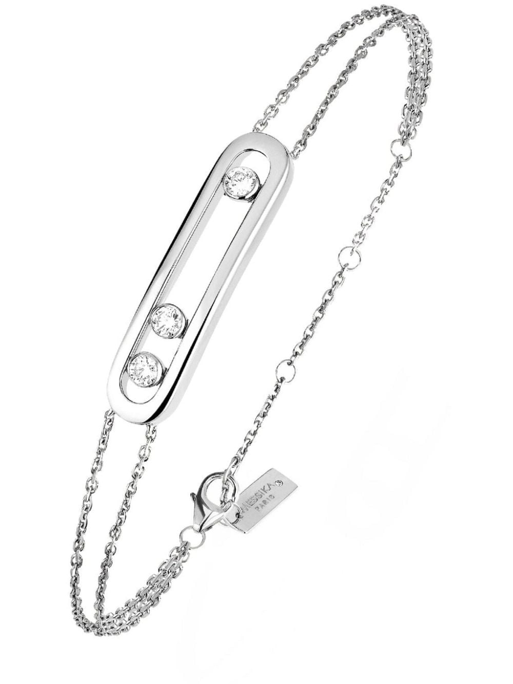 Messika 18kt White Gold Move Classique Diamond Chain Bracelet In Silver