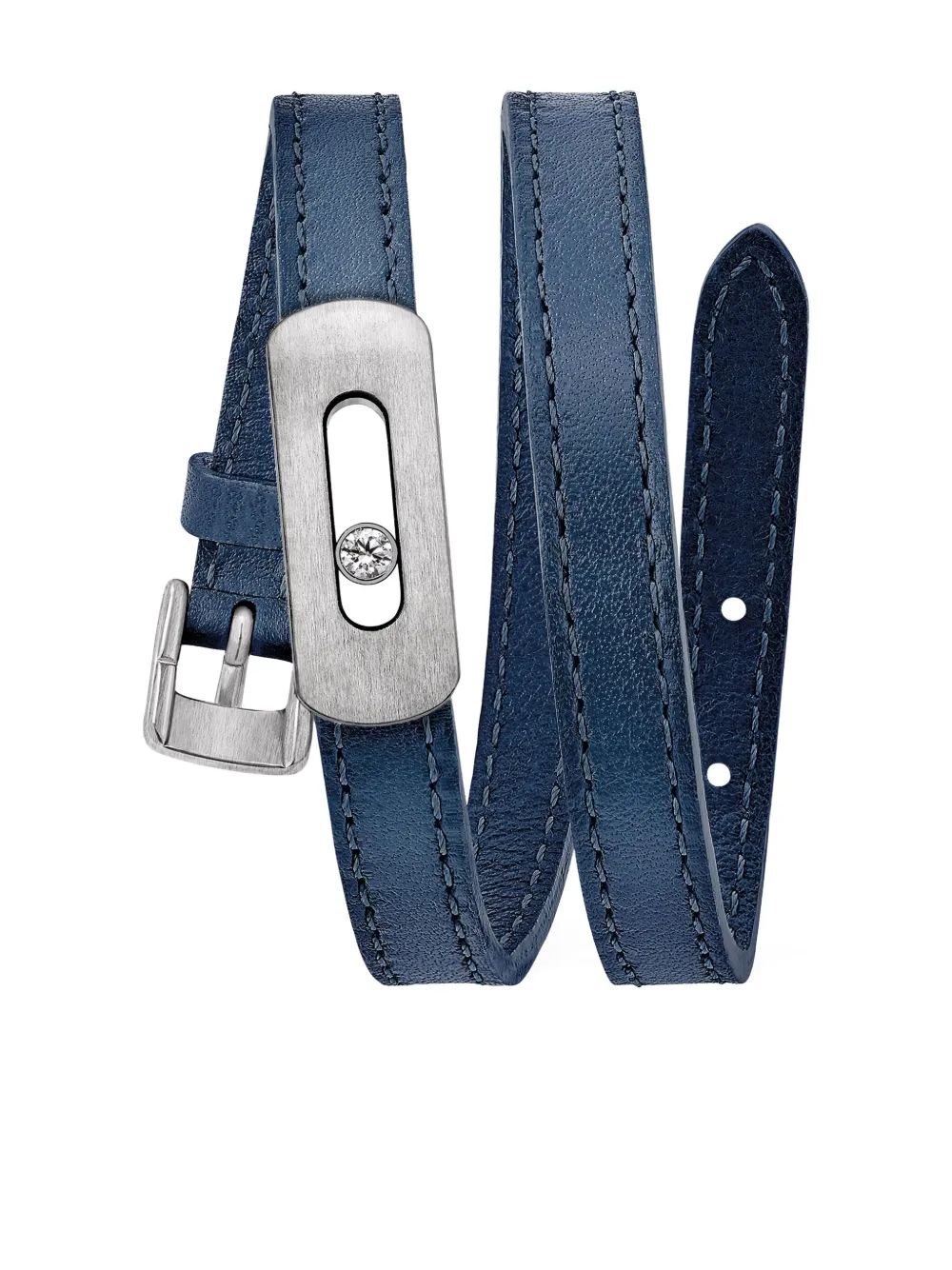 Messika My Move Leather Bracelet In Blue