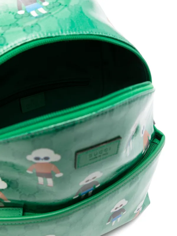 Gucci Kids dog print backpack kids Polyurethane One Size Green