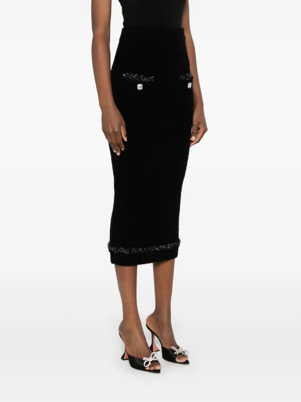 Huishan Zhang Esther Midi Skirt Black FARFETCH JO