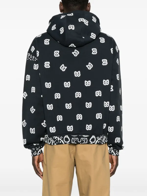 【関税込み】Rhude ブラック バンダナプリント フーディ RHUDE bandana-print Hoodie | Black | FARFETCH