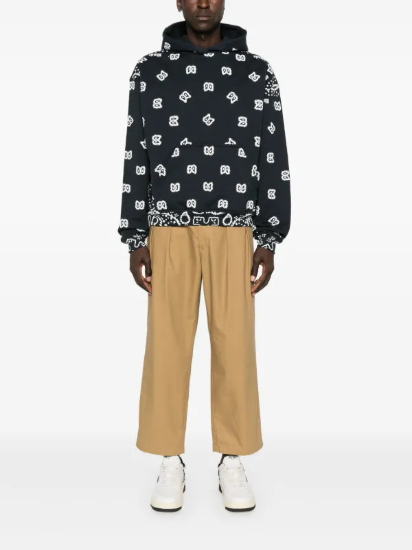 RHUDE bandana-print Hoodie | Black | FARFETCH
