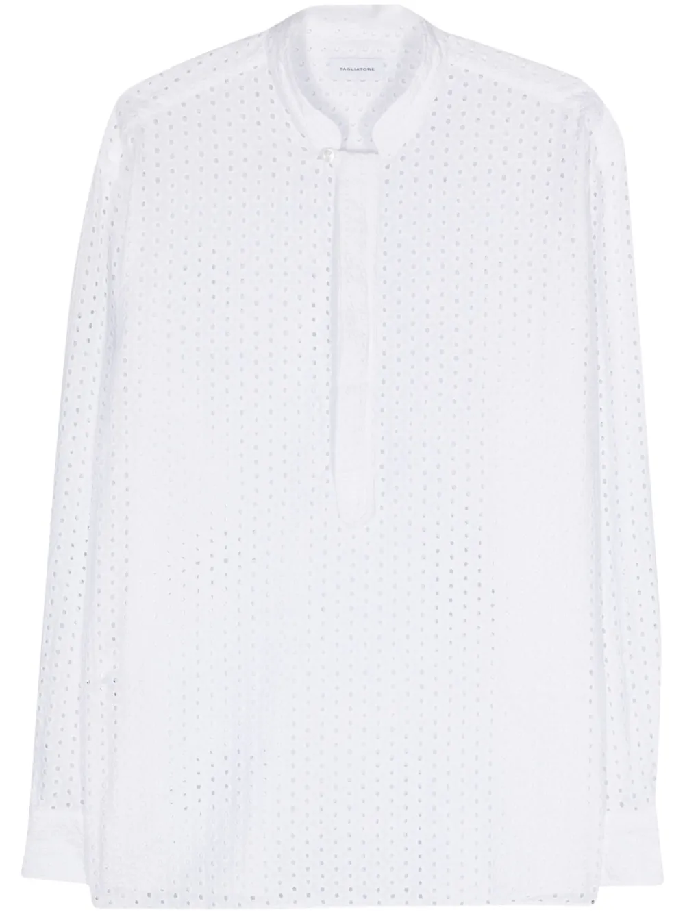 Tagliatore Esmond broderie-anglaise cotton shirt Wit