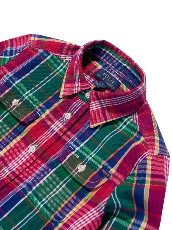POLO RALPH LAUREN KIDS plaid-check Cotton Shirt | Red | FARFETCH