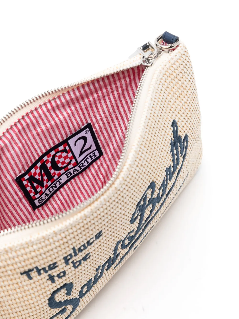 MC2 Saint Barth Parisienne rieten clutch Beige