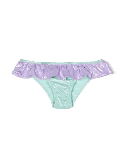 ruffled foiled bikini bottoms