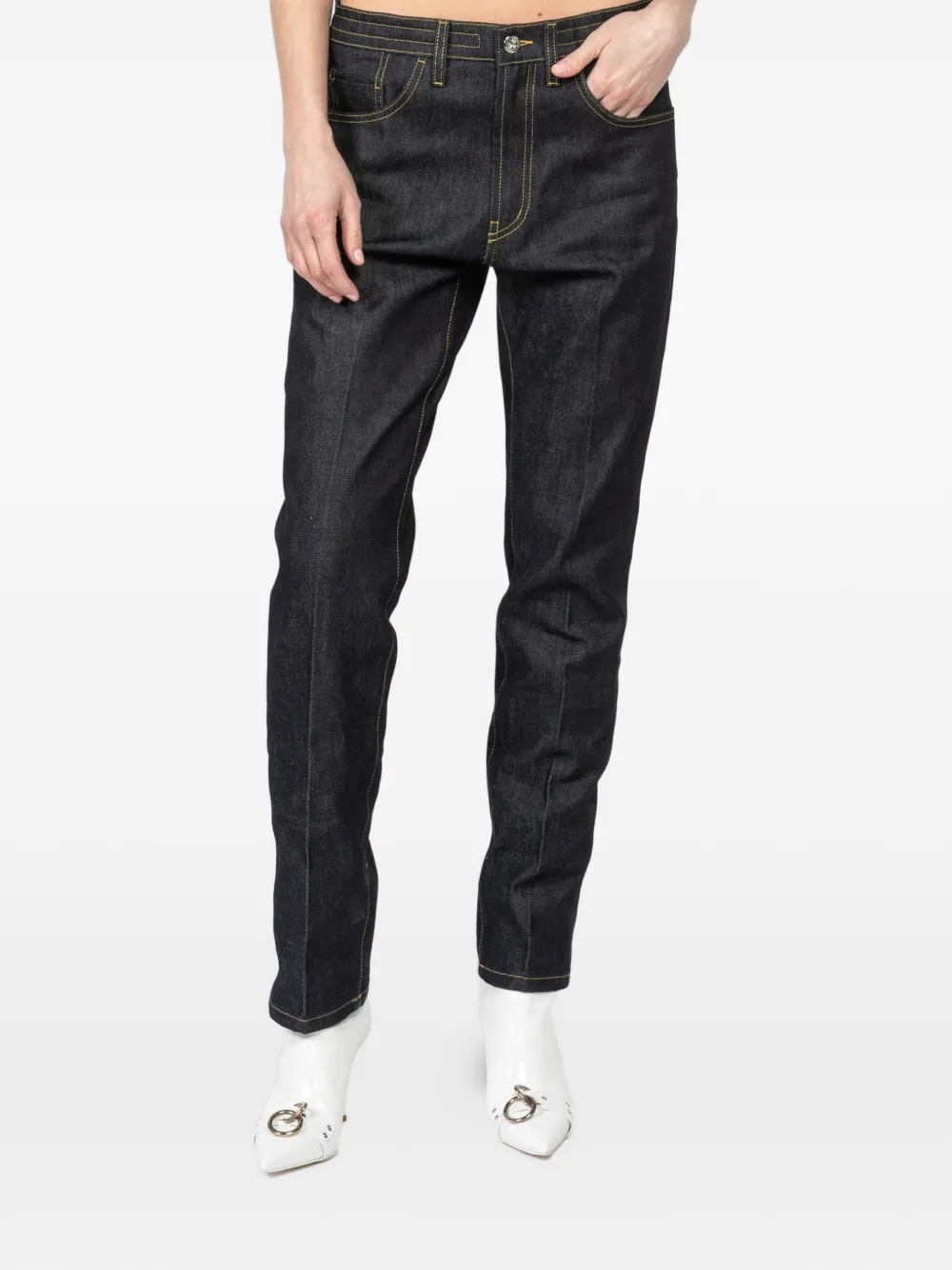 Setchu belt-loop pocket jeans - Nero
