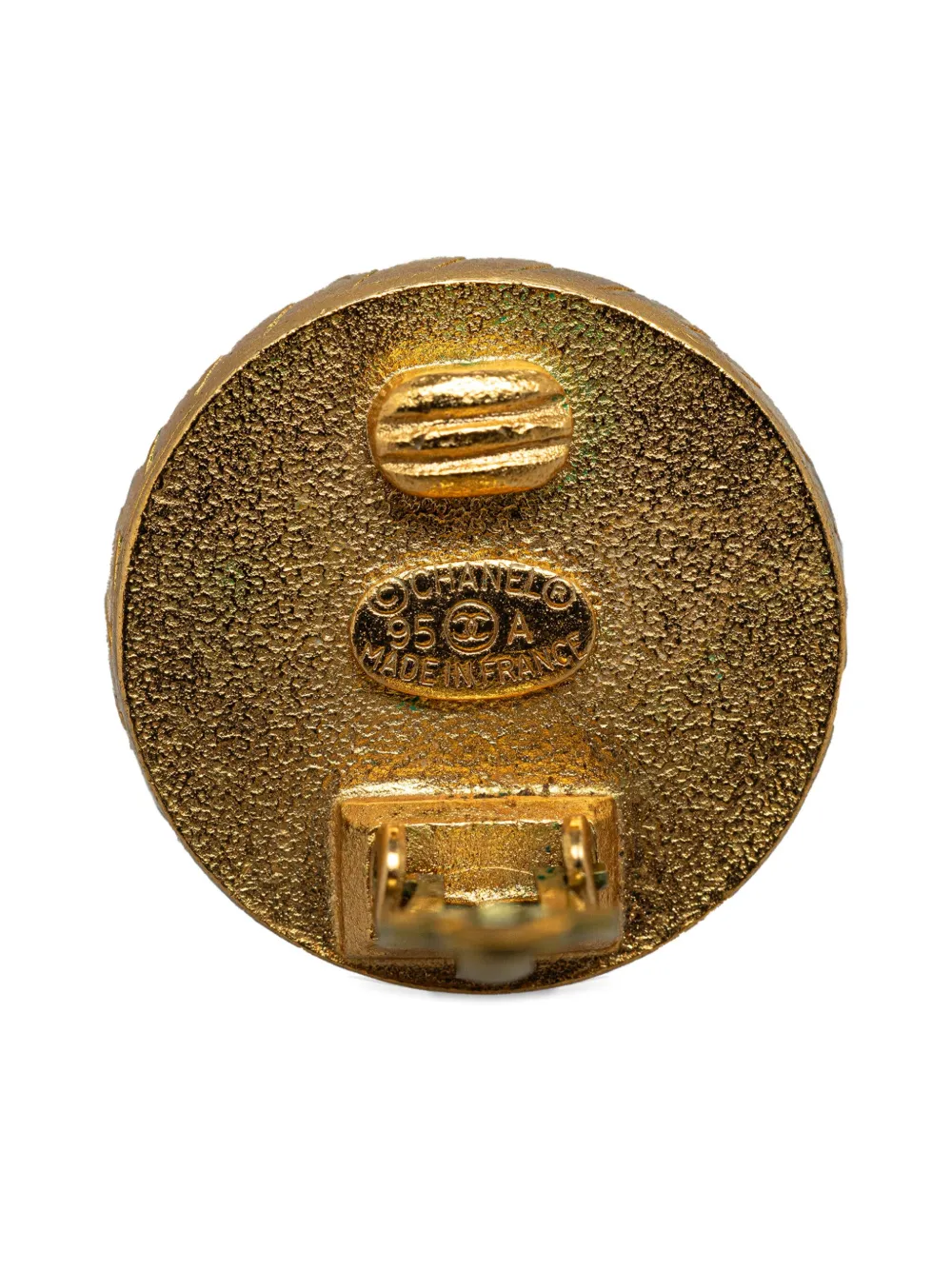 CHANEL Pre-Owned CC button clip-on earrings - Zwart
