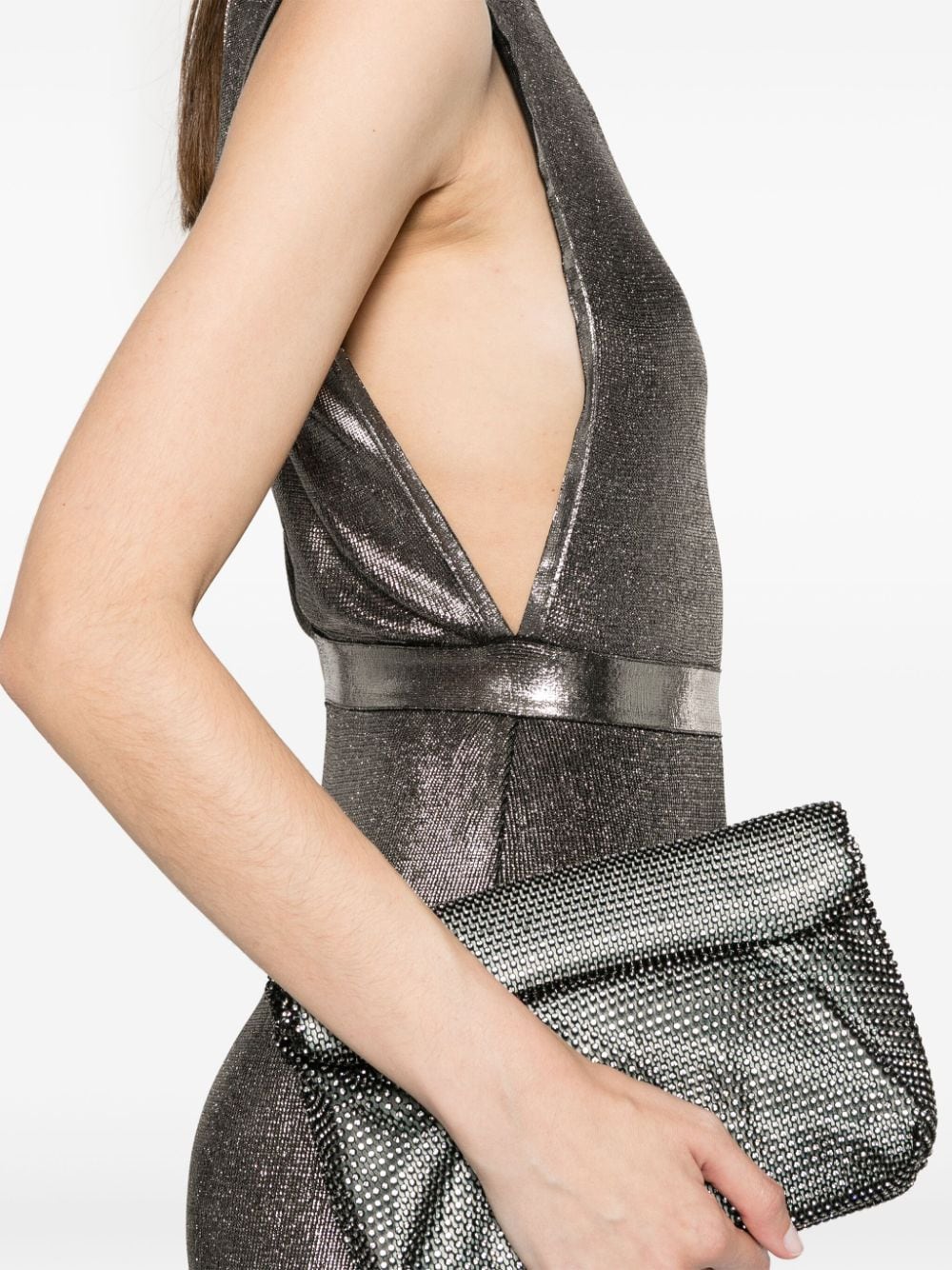 Elisabetta Franchi Maxi-jurk met metallic-effect Zilver