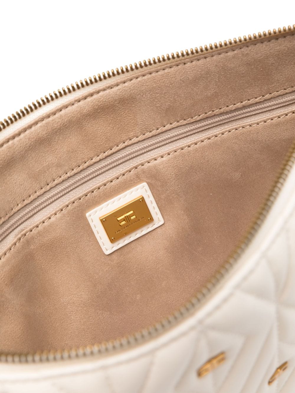 Shop Elisabetta Franchi Étoile Clutch Bag In Neutrals