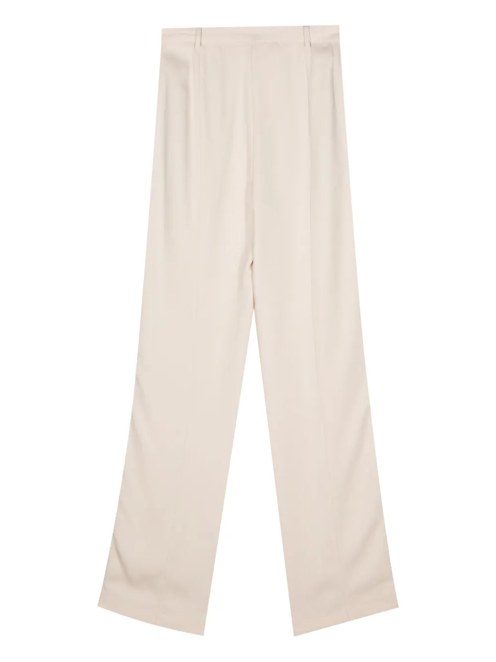 Shop Styland Grosgrain-trim Straight Trousers In Neutrals