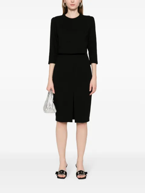 STYLAND velvet-detail midi dress T131A300288 - 1