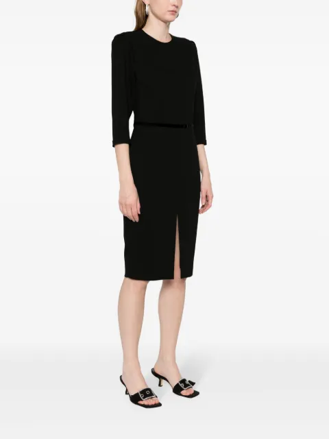 STYLAND velvet-detail midi dress T131A300288 - 2