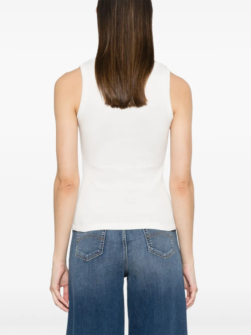 Shop Styland Sleeveless Cotton Top In Weiss