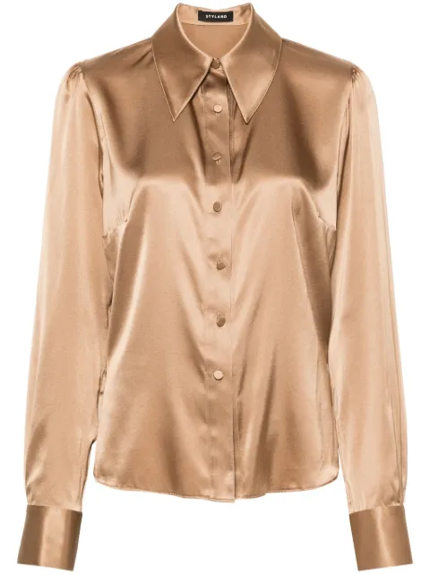 STYLAND camisa satinada con cuello oversize