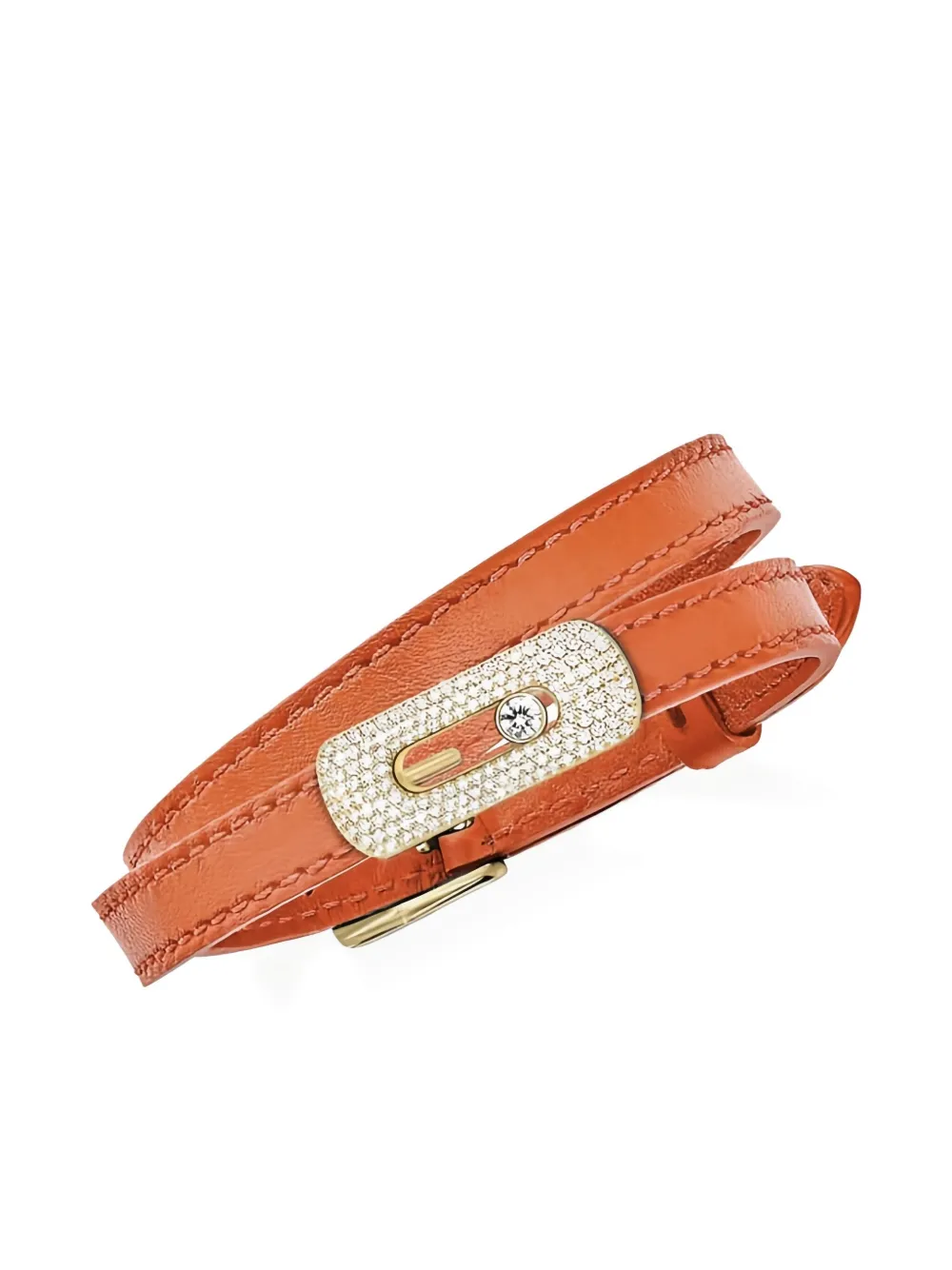 Messika My Move Leather Bracelet In Brown
