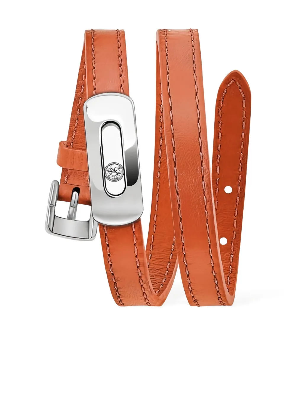Messika My Move Leather Bracelet In Brown