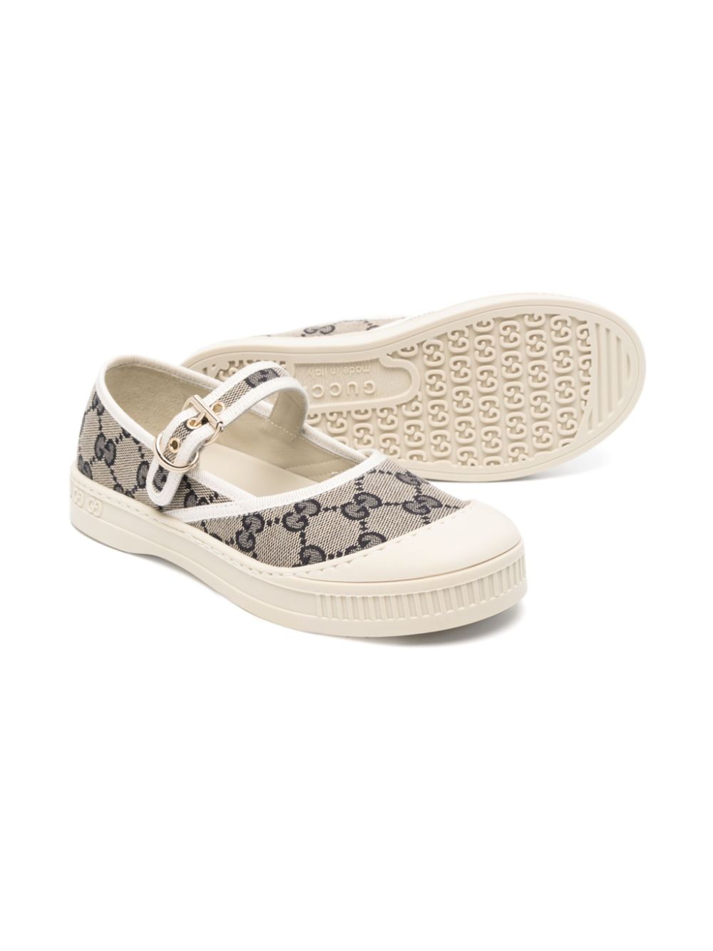 Gucci Kids GG canvas loafers - Neutrals