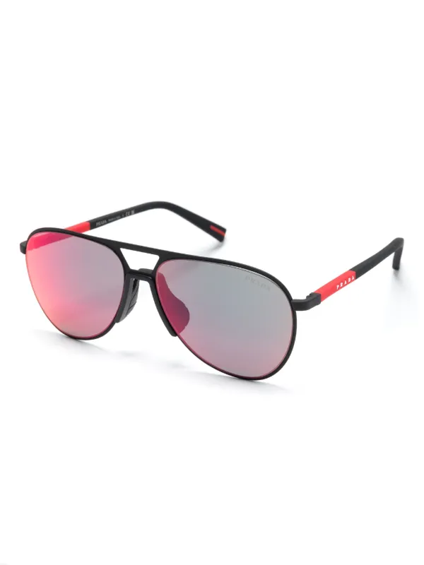 Prada Eyewear pilot-frame Sunglasses | Black | FARFETCH BN display picture 3