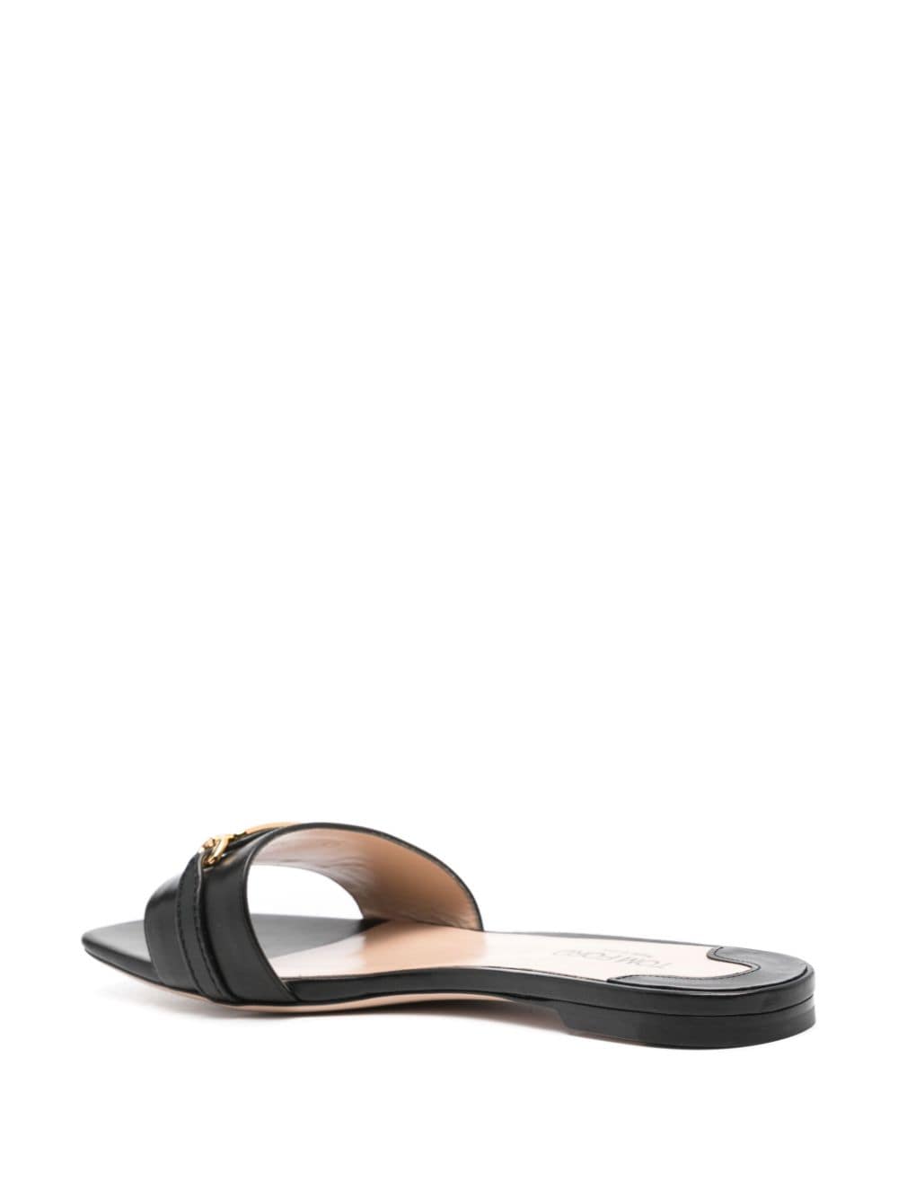 Shop Tom Ford Whitney Leather Slides In Black