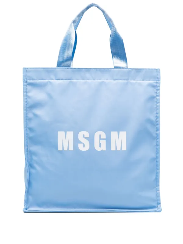 MSGM ロゴ トートバッグ | ブルー | FARFETCH JP