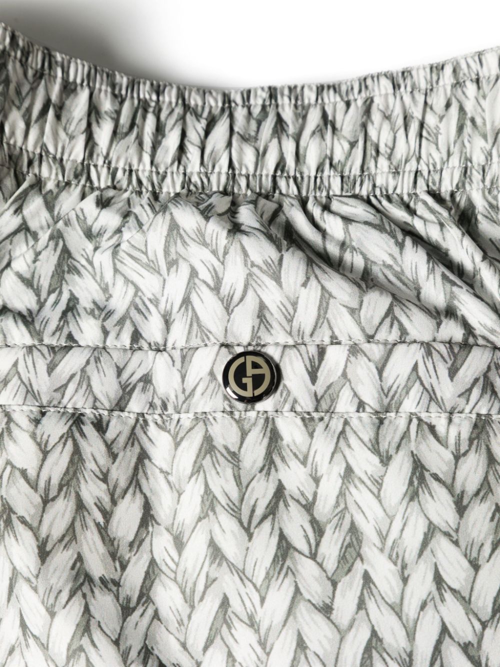 Shop Giorgio Armani Raffia-print Swim Shorts In Grey