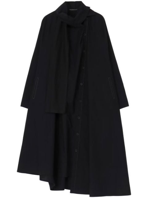 Yohji Yamamoto vestido midi con diseño asimétrico y drapeado