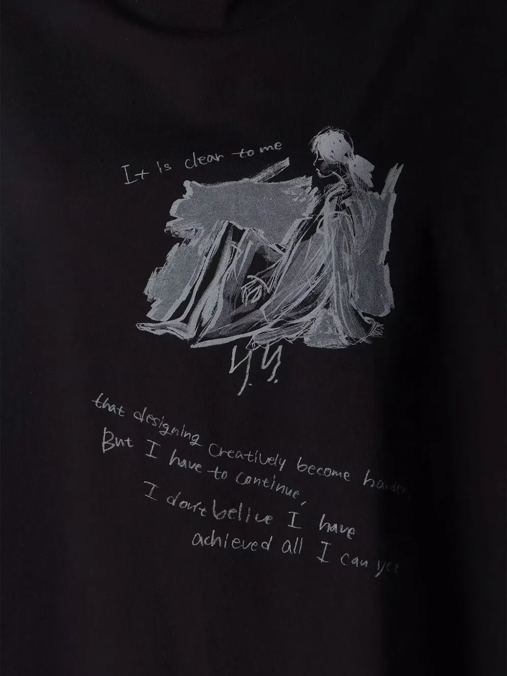 Yohji Yamamoto Katoenen T-shirt met logoprint Zwart