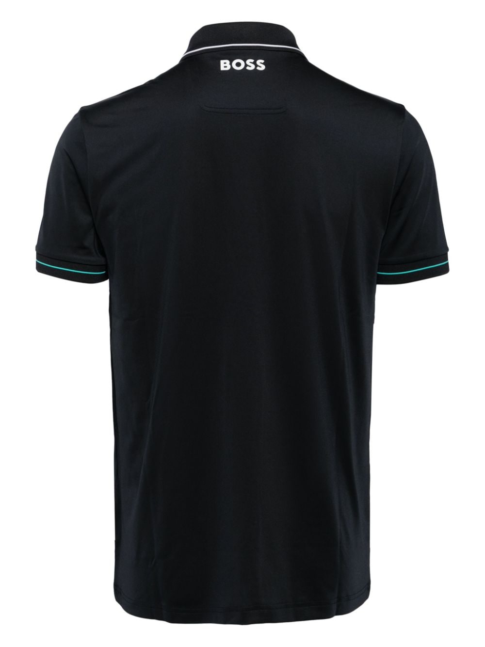 BOSS logo-print polo shirt - Zwart