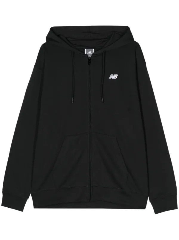 New Balance embroidered logo Zipped Hoodie Black FARFETCH AU