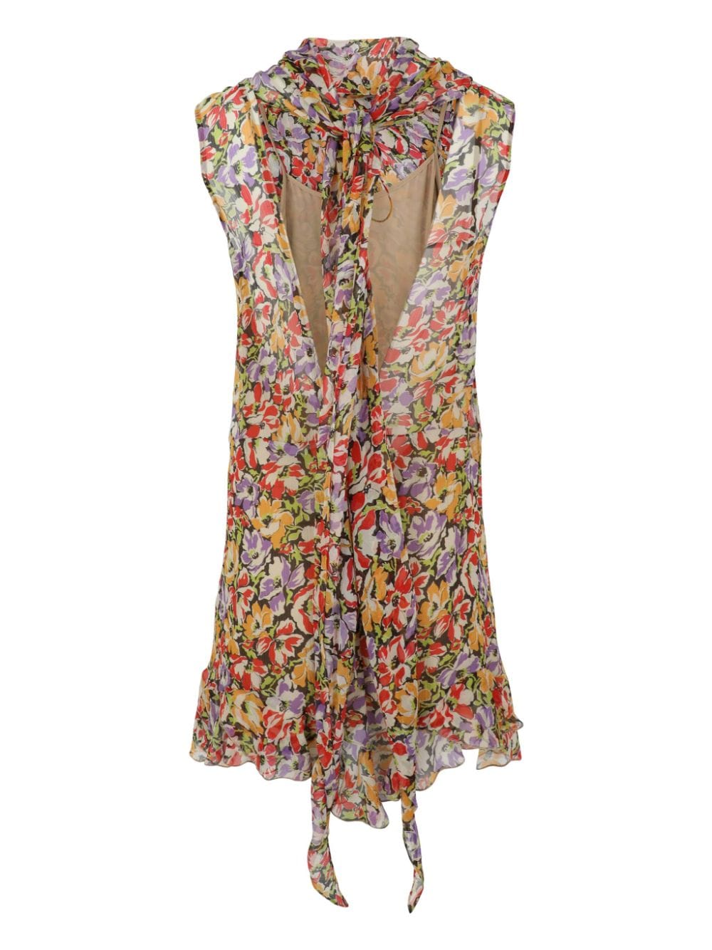 Stella McCartney Ultra Floral-print ruffled minidress - Roze