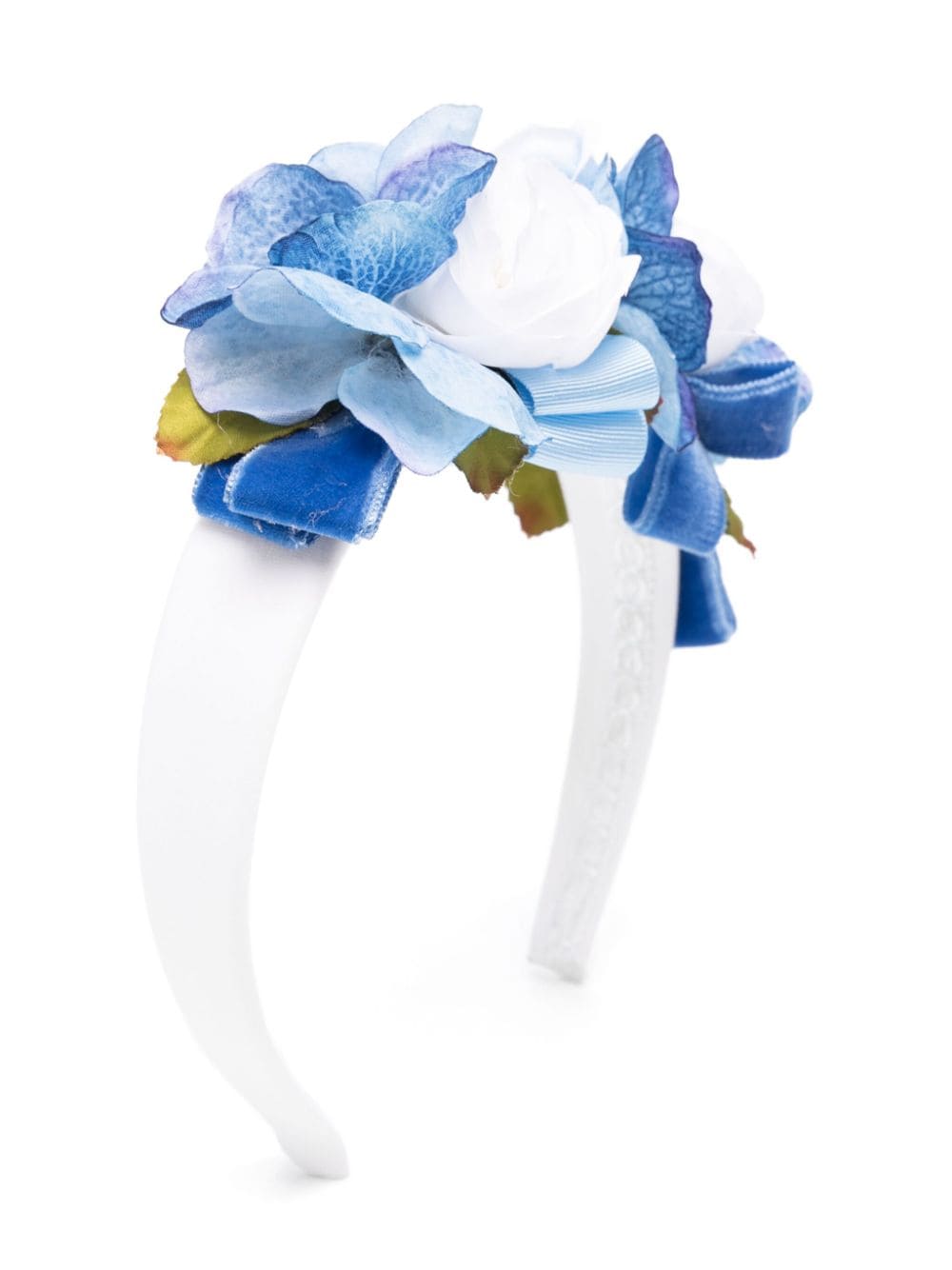 Colorichiari Kids' Floral-appliqué Head Band In Blue