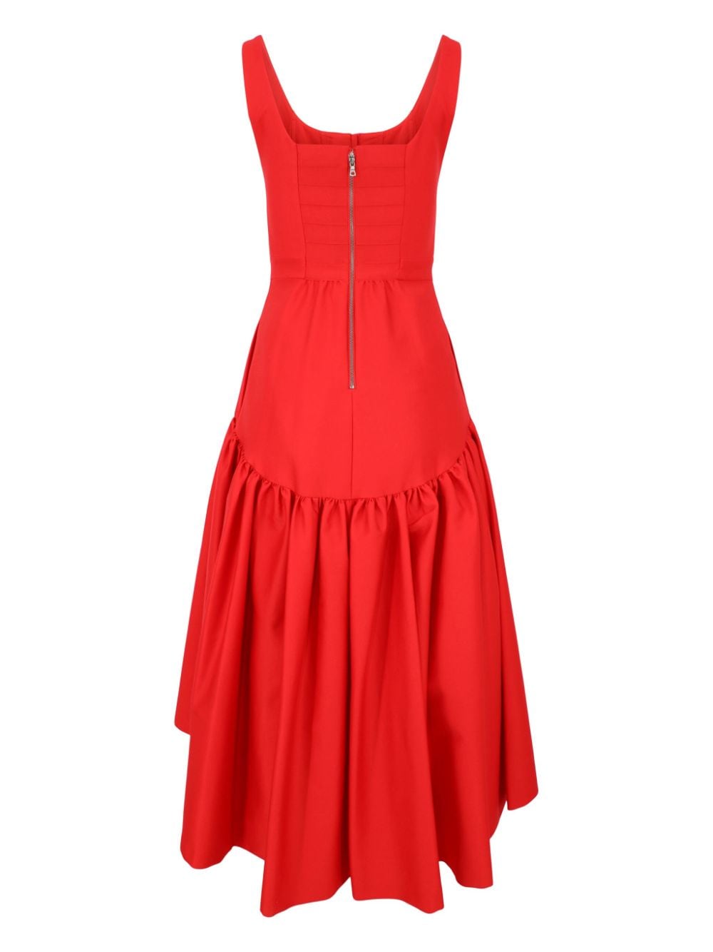 Shop Alice And Olivia Diana Flared Midi Dress In Red