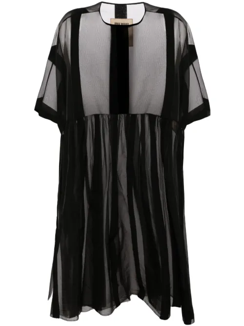 Robe mi-longue rayée à effet de transparence - Uma Wang - Modalova
