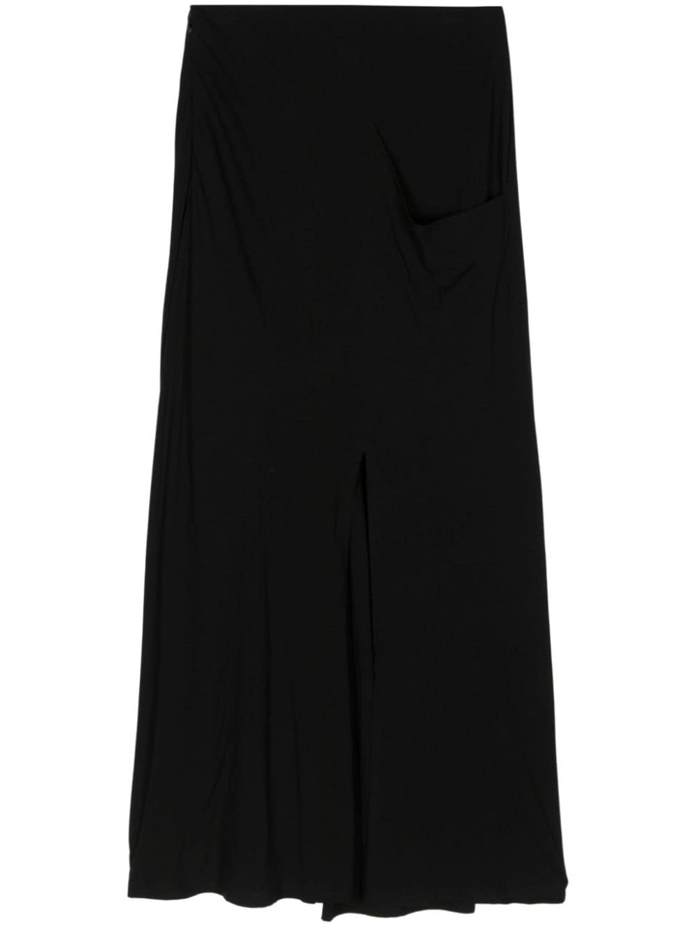 Yohji Yamamoto A-line midi skirt Zwart
