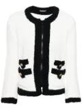 Undercover contrasting-trim bouclé jacket - White